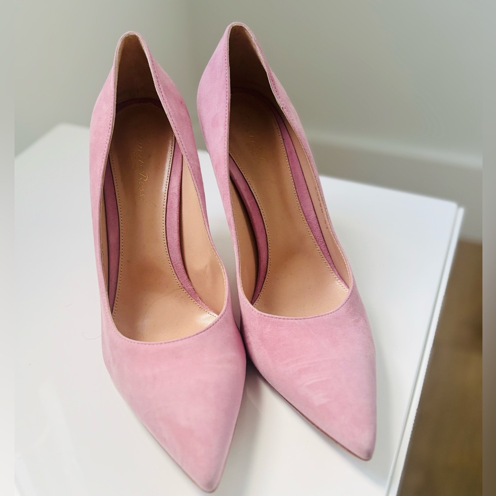 Gianvito Rossi Pink Suede Heels 41 - Picture 3 of 4